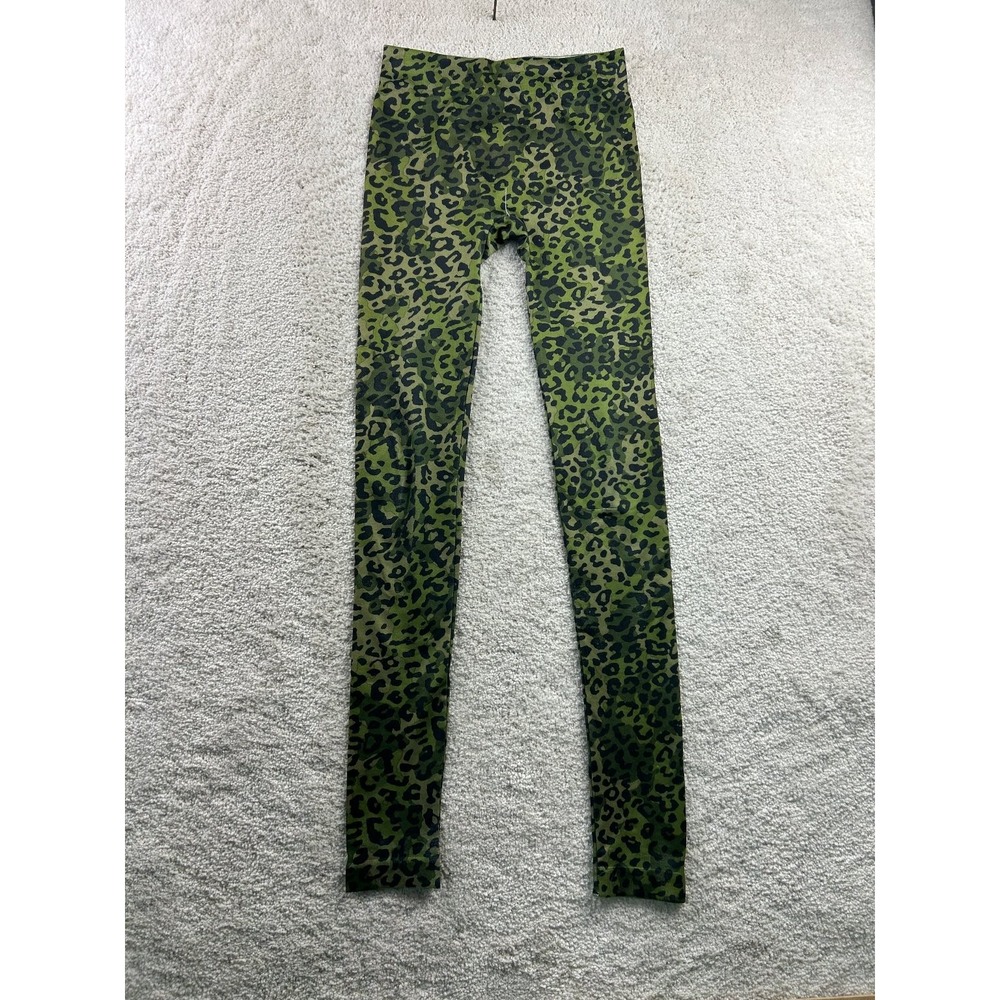 Go Boundaries Women's Leggings XS Green Camo Leopard Print Stretch